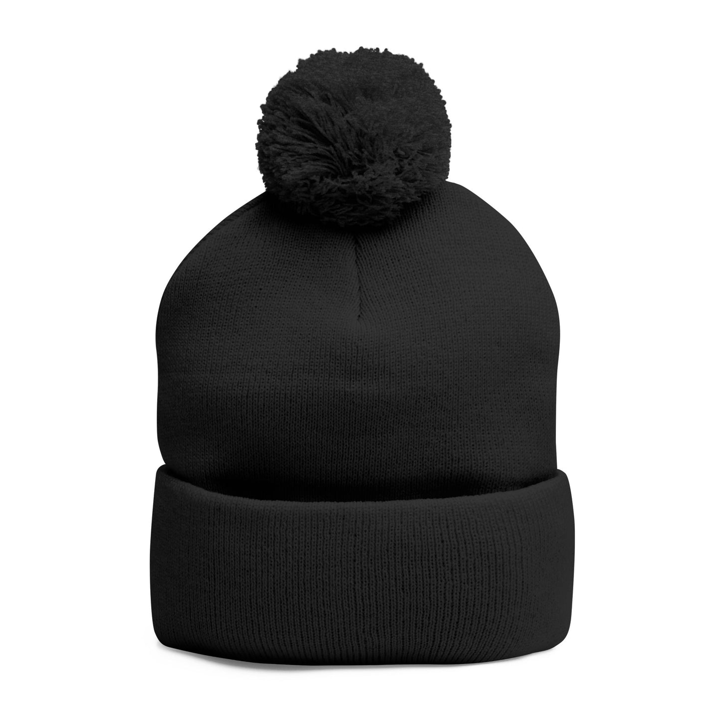 SOBRLIFE Pom-Pom Knit Cap with Embroidery - White Logo