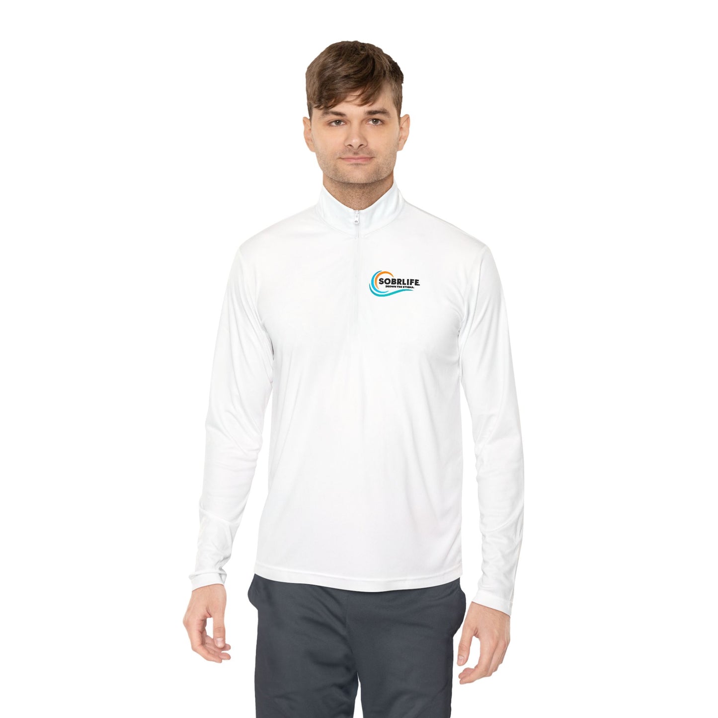 SOBRLIFE Unisex Quarter-Zip Pullover - Full Color Logo