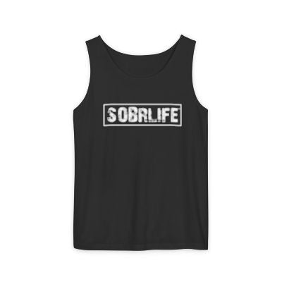 SOBRLIFE Garment-Dyed Tank Top | Recovery Fashion, Unisex T-Shirt, Summer Apparel, Gift for Sobriety Celebration, Motivational Wear